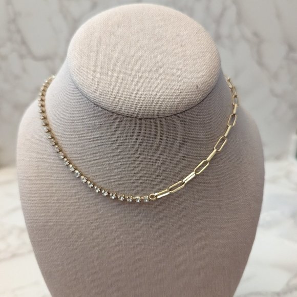 J. Crew Factory Jewelry - J.Crew Factory Crystal and Gold Layering Necklace